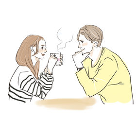 20〜50代女性向け・日常の食事＆カフェシーンのイラスト｜食事・グルメ・ライフスタイル｜広告・Web・CM向け｜大人の甘さとビター｜Takako