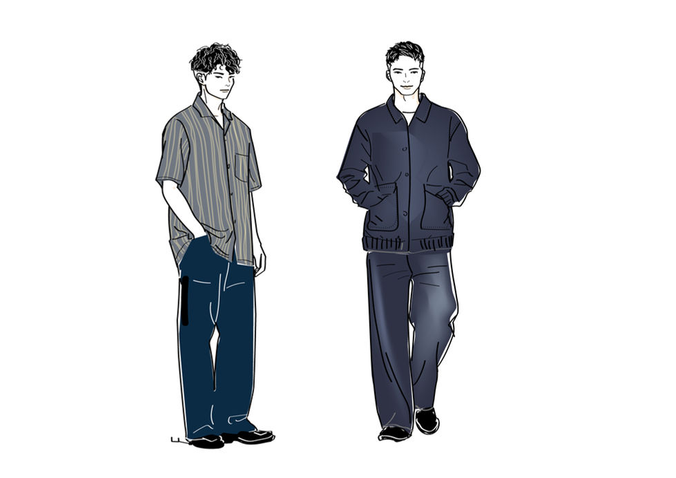 書籍|顔タイプ診断|メンズイラスト|大人女性向け/大人の甘さとビター・ファッション診断イラスト|Takako