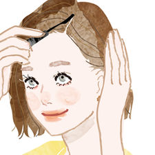 由時尚插畫家 Takako 繪製的花王「Blauné」白髮染髮髮妝筆插畫
