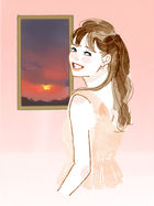 夕方タイプ｜星ひとみ｜天星術イラスト｜20〜40代女性向け｜書籍・誌面・広告キービジュアル対応｜大人の甘さとビター｜Takako