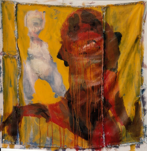 Untitled, egg tempera on burlap, 1,5x1,5m