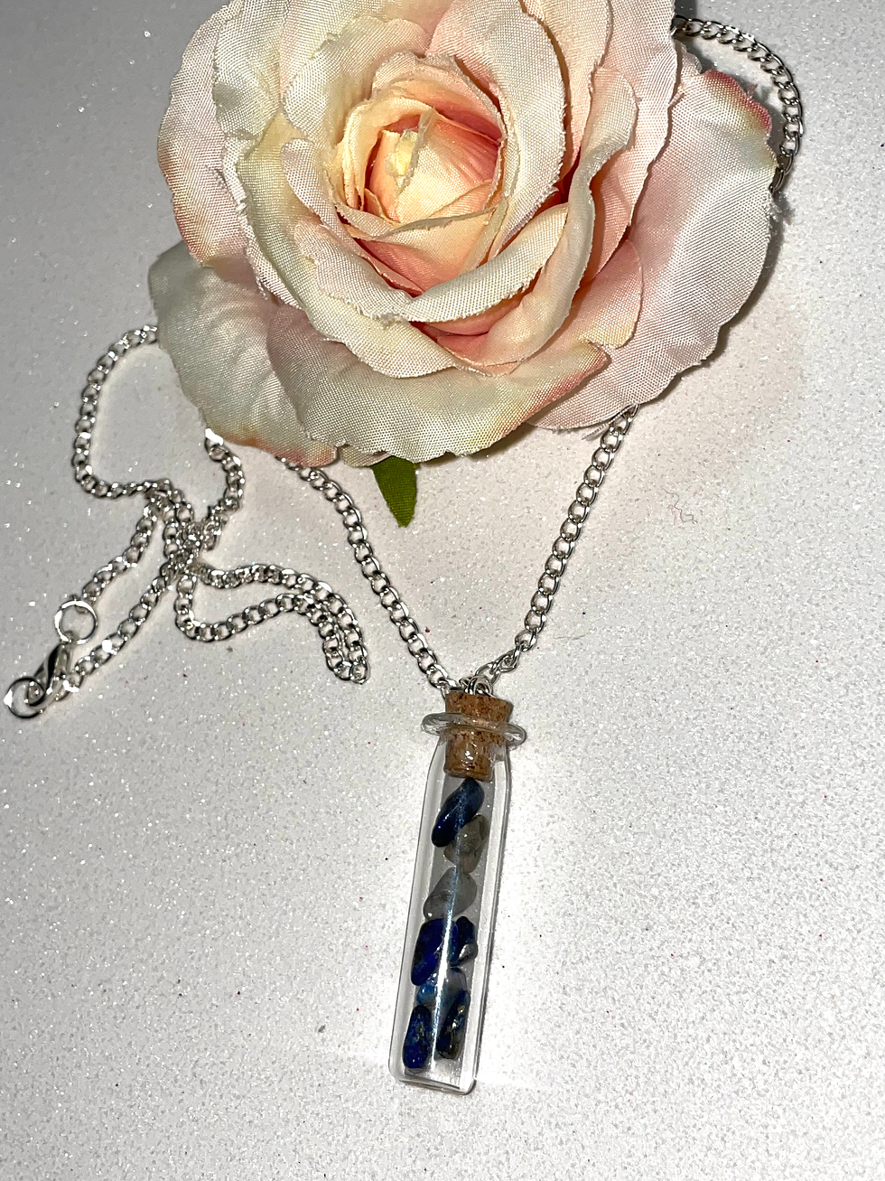 Thumbnail: Indian Agate crystal silver necklace