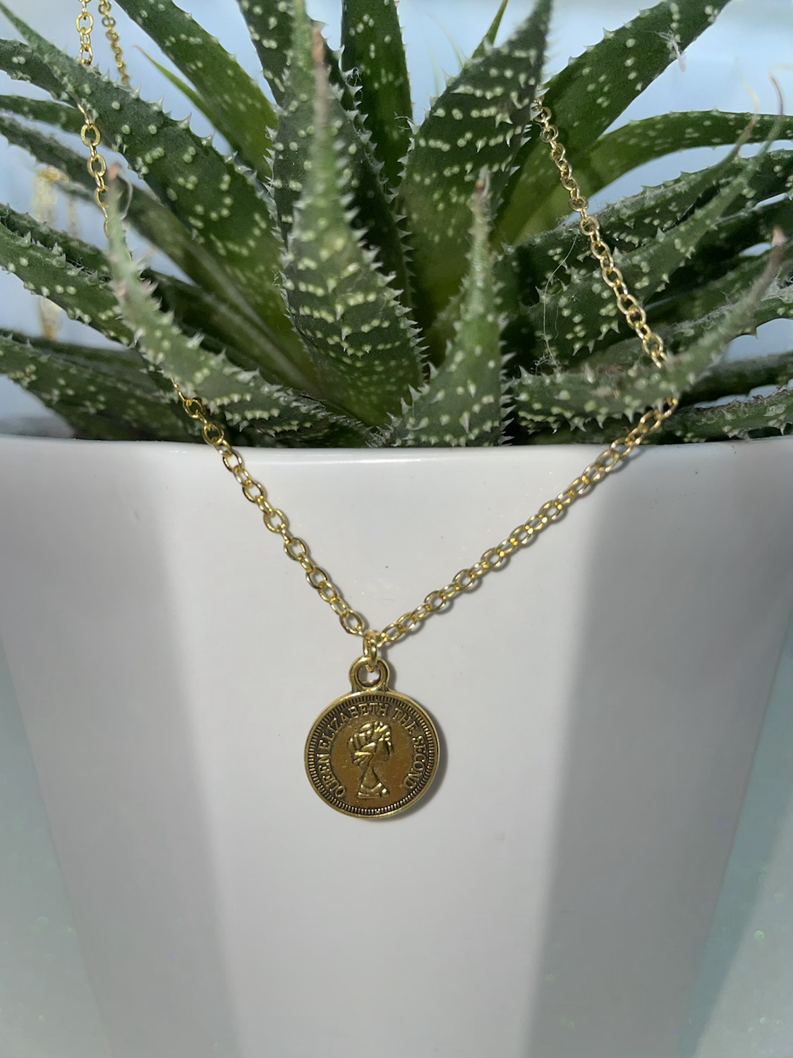 Gold plated coin necklace 