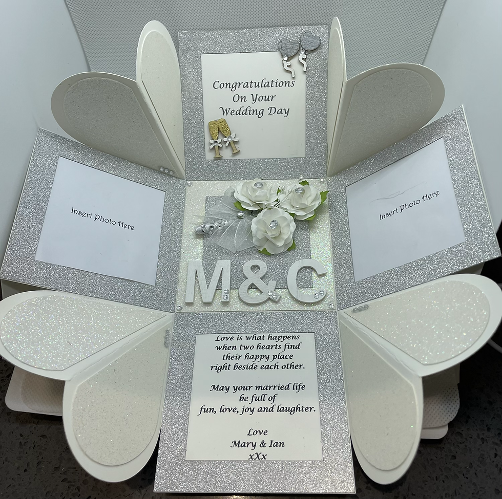Thumbnail: Handmade wedding day photo 3D box card 