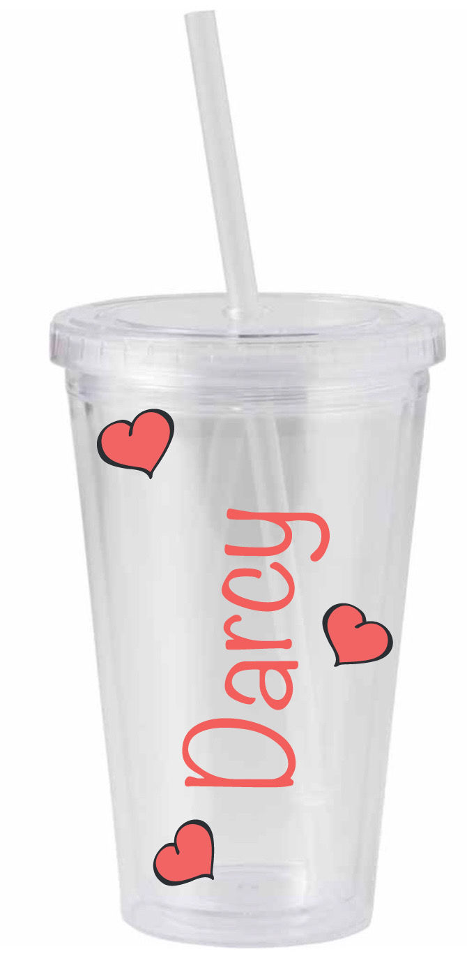 Thumbnail: Personalised double walled clear tumbler