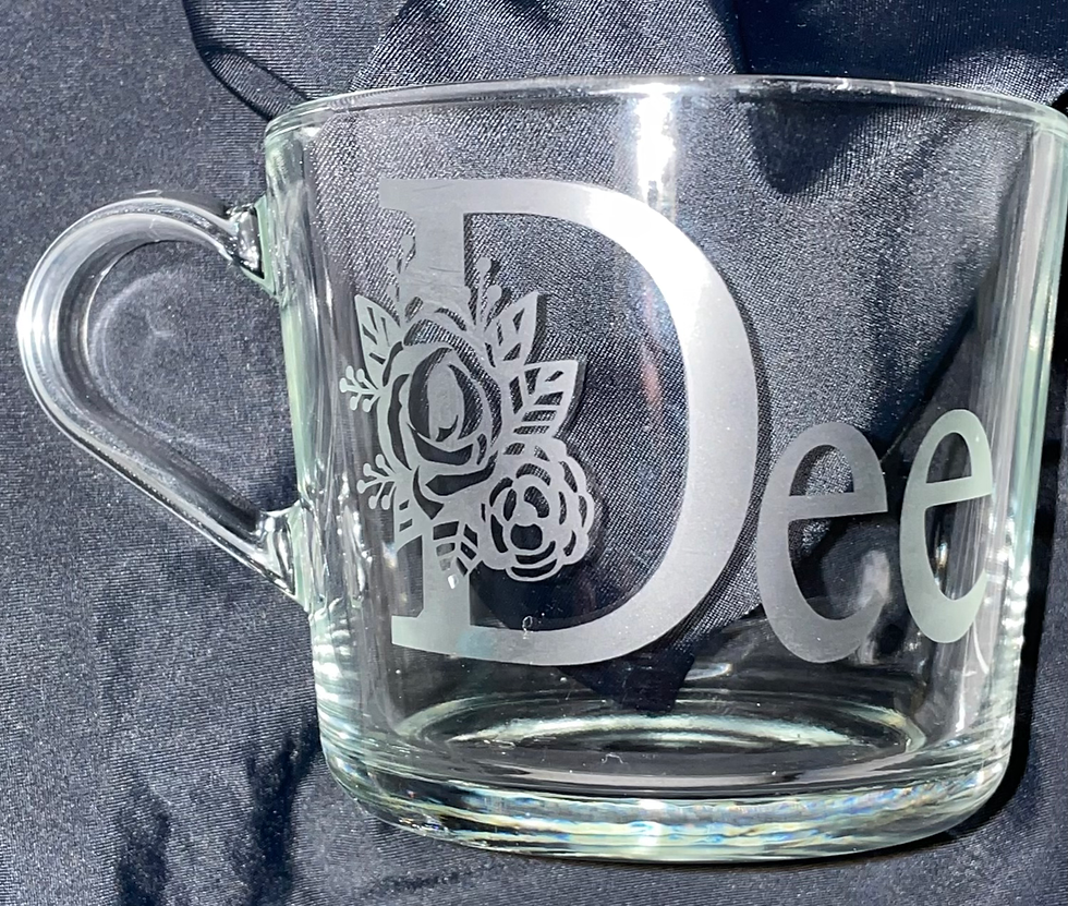 Thumbnail: Personalised etched glass mugs