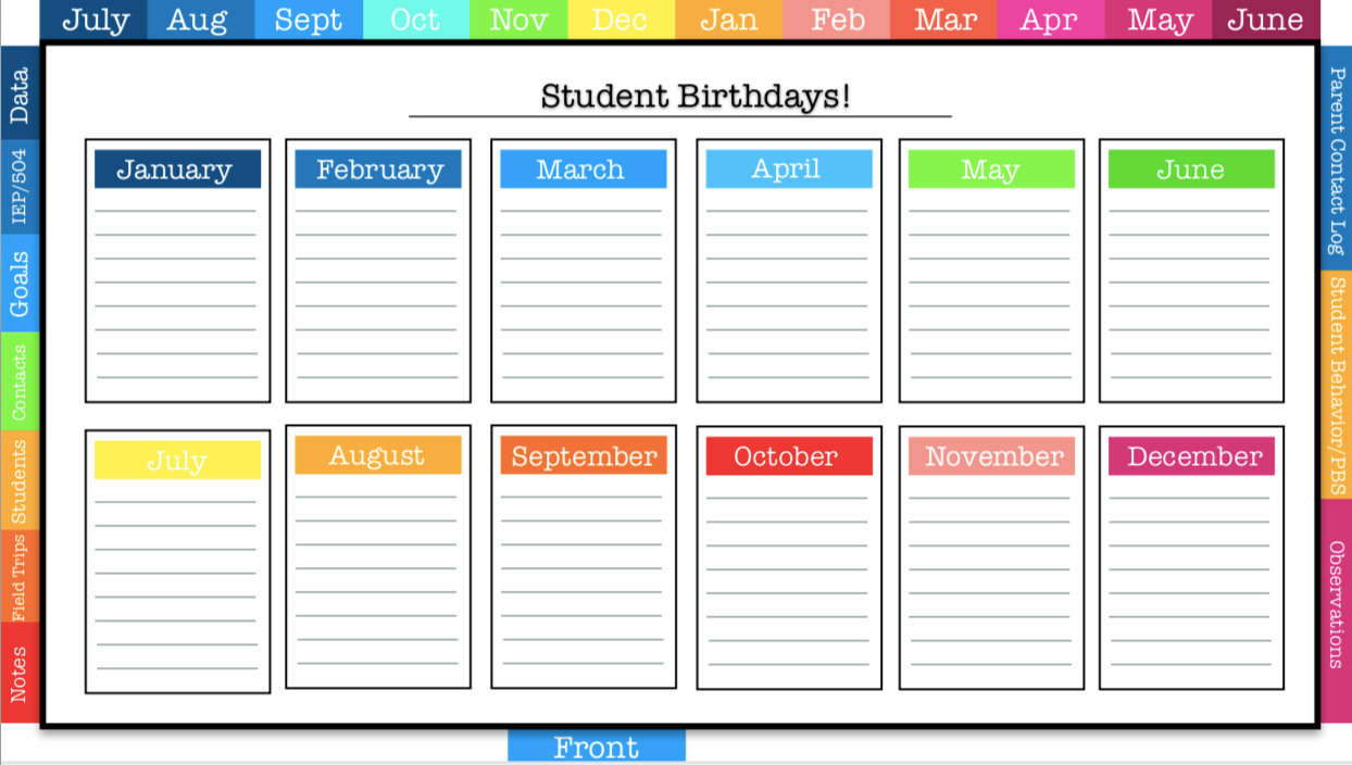 The Ultimate Digital Teacher Planner in Rainbow