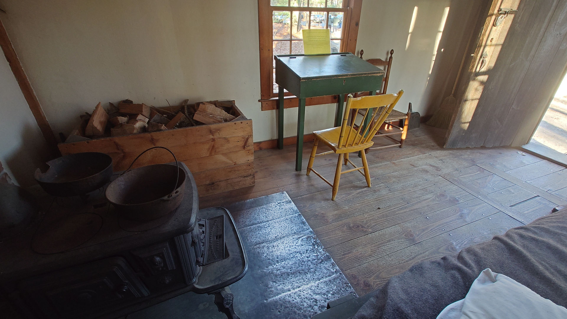 Inside Thoreau's cabin