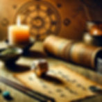 MO divination dice on altar