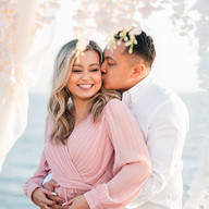 Man and woman kiss shot by Paper Birch Collective, California Wedding Photographer and Videographer Team in Orange County