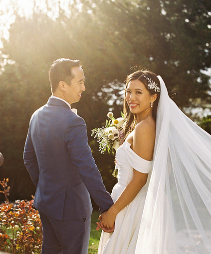 Newly weds captured on film photography shot by Paper Birch Collective