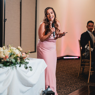 Woman gives speech at reception shot by Alvis Pham Photography, Orange County California Wedding Photographer, at Sierra La Verne by Wedgewood Weddings