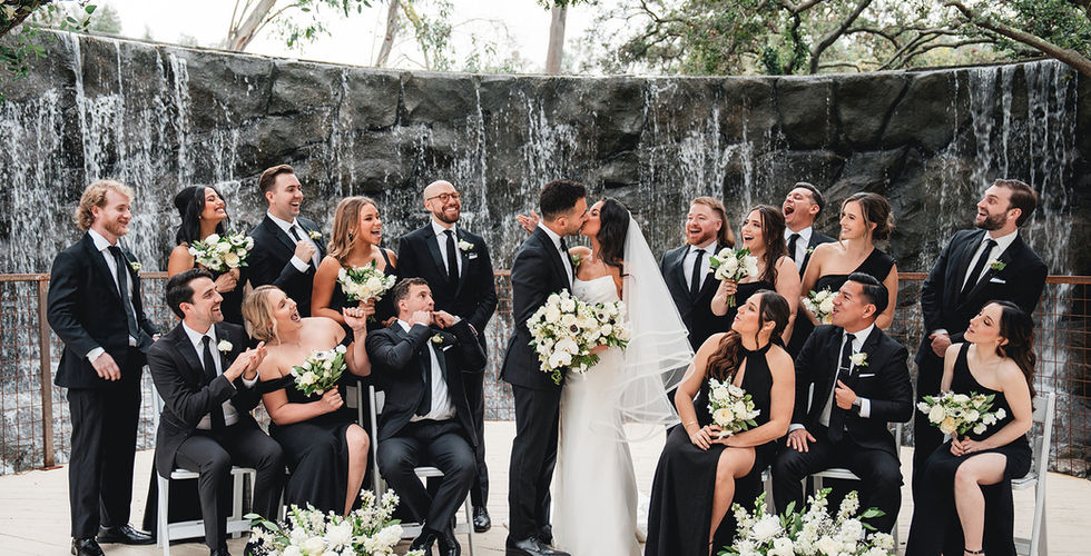 Wedding party after ceremony at Calamigos Ranch in Malibu California photos by Alvis Pham Photography, Orange County California Wedding Photographer