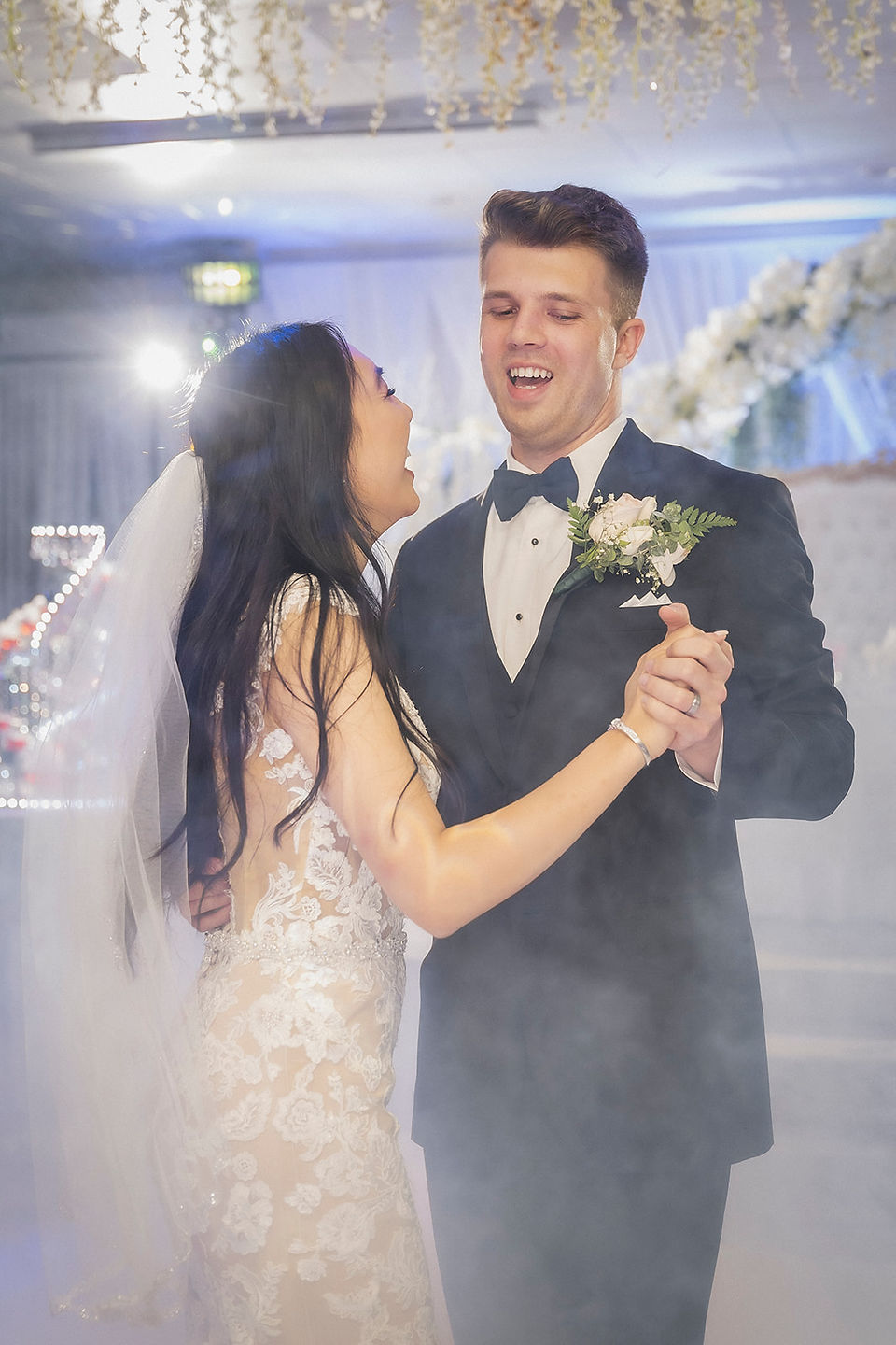 Bride and groom dance at Wedding reception shot by Paper Birch Collective, California Wedding Photographer in Orange County