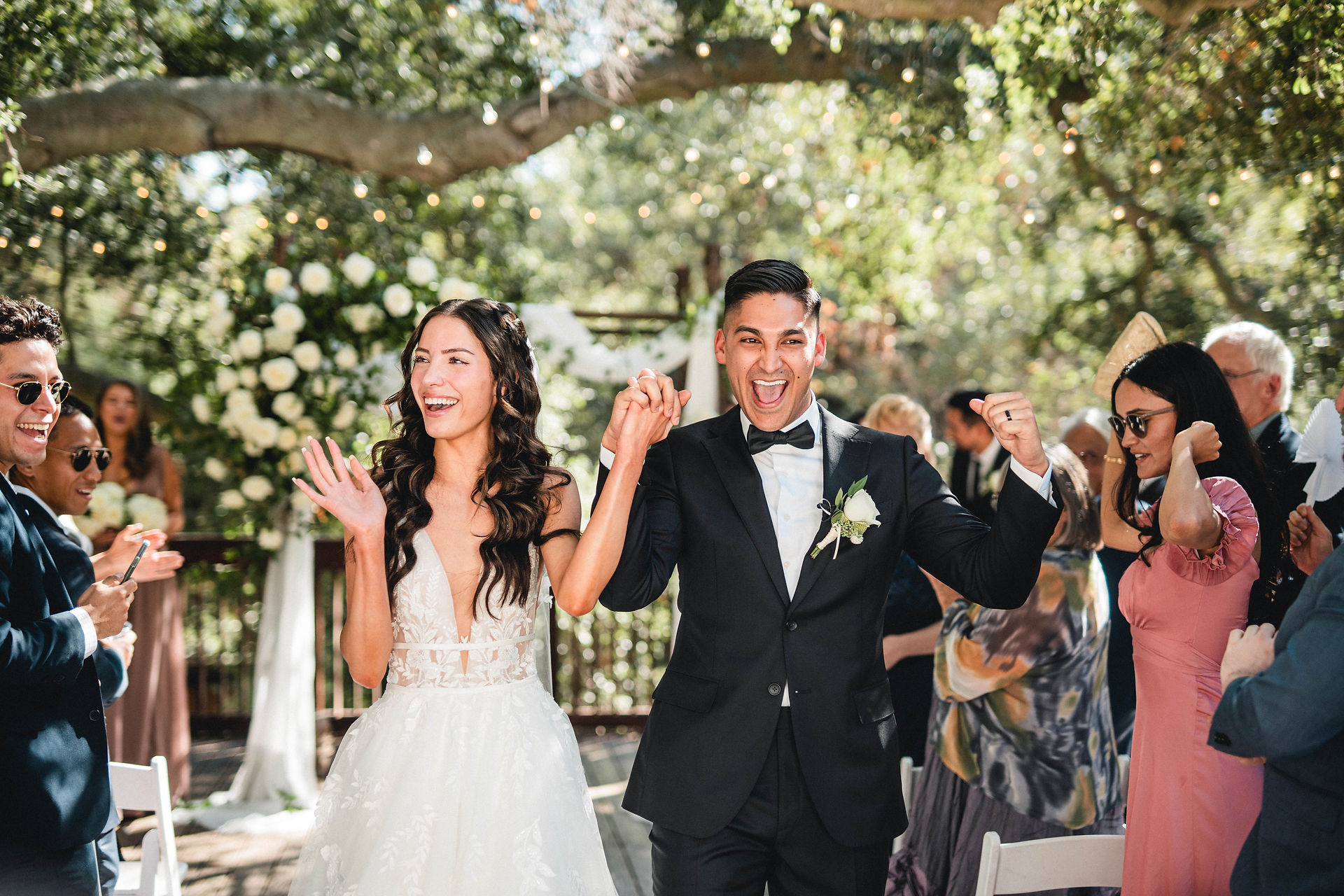 The 1909 Wedding - Alvis Pham Wedding Photography - Topanga Wedding - Newlyweds walking down aisle
