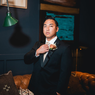 Groom before the ceremony, shot at The Harper in Costa Mesa by Alvis Pham Photography, Orange County California Wedding Photographer
