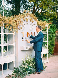 Blue Fairytale Garden Wedding at Butterfly Lane Estate in Montecito ; Opens a new tab with Festival glam equals a beer bar from Galia Lahav Style Me Pretty