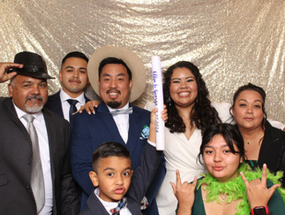 Photobooth fun for Wedding reception at The Hacienda Wedding in Santa Ana shot by Paper Birch Collective, California Wedding Photographer in Orange County