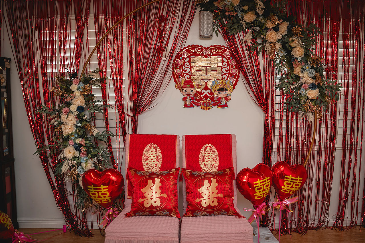 Set up for wedding tea ceremony shot by Paper Birch Collective, California Wedding Photographer and Videographer Team in Orange County