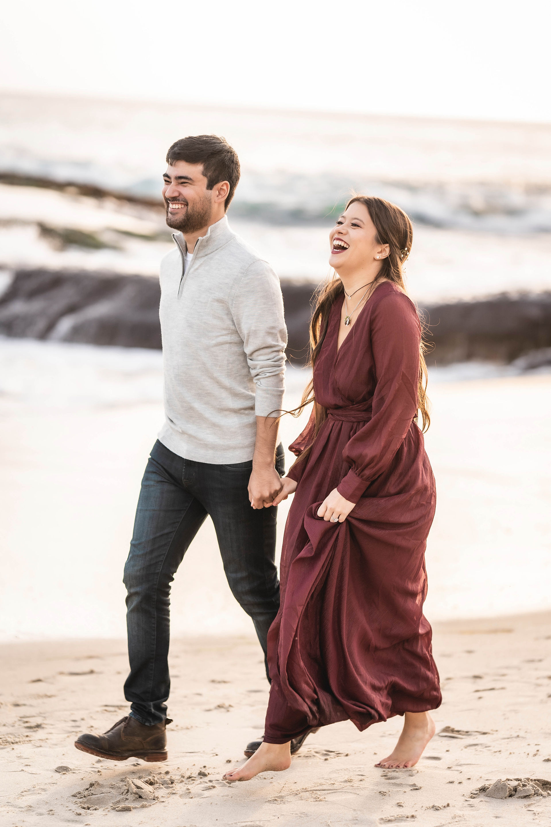 Golden hour Engagement photo ideas by Paper Birch Collective, Southern California wedding and engagement photographer - taken at Treasure Island Laguna Beach SoCal