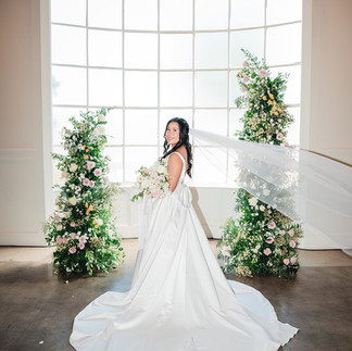 Bride with veil flying behind at The Richland photo by Alvis Pham Photography, Orange County California Wedding Photographer