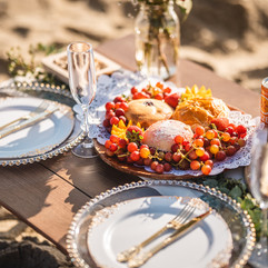 Picnic set up close up decor by The Charming Picnic shot by Paper Birch Collective, California Wedding Photographer and Videographer Team in Orange County