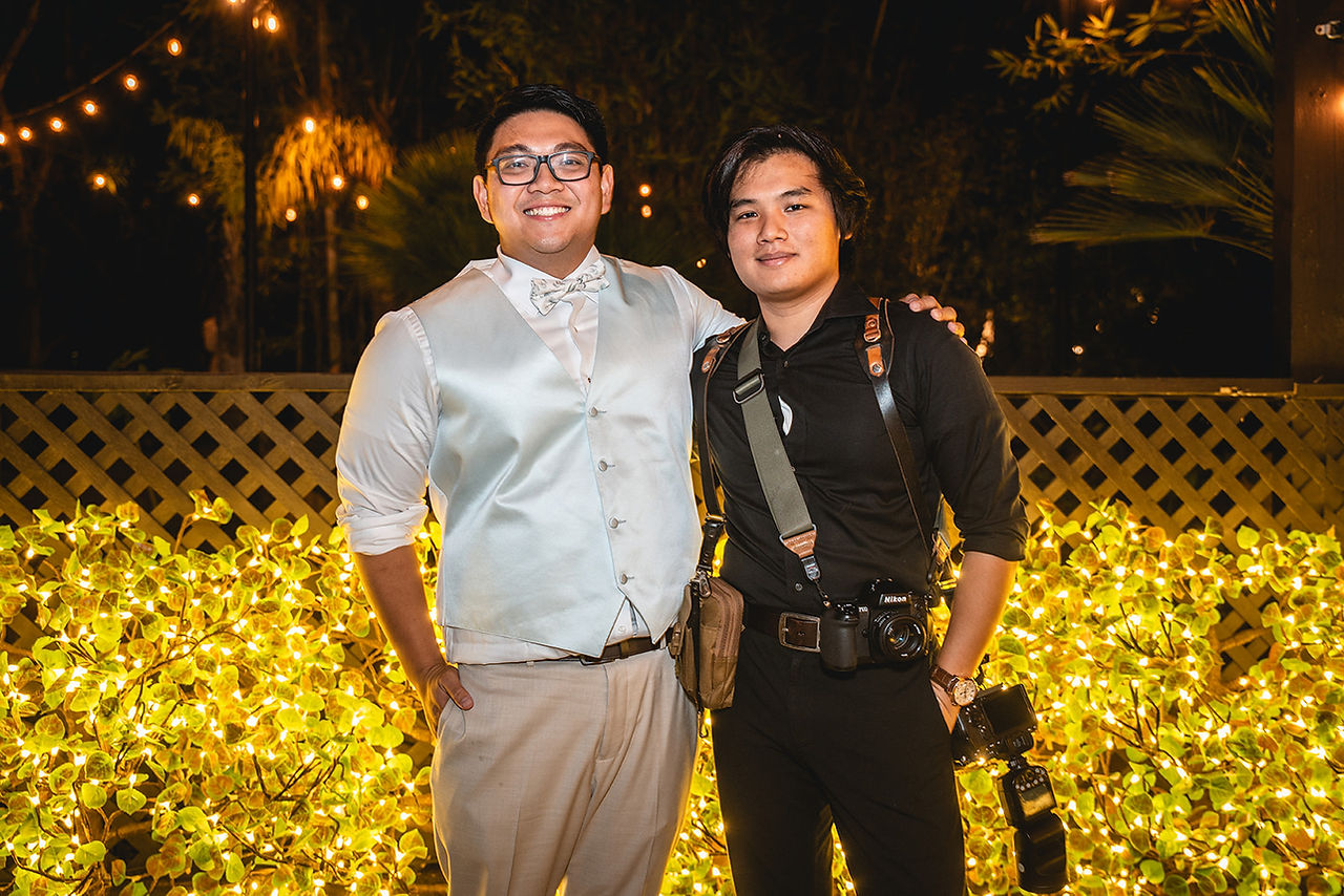 Photographer and groom after wedding shot by Paper Birch Collective, California Wedding Photographer in Orange County