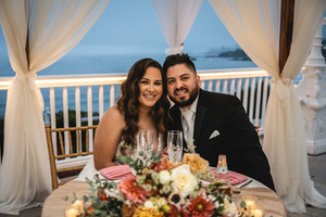 Bride and Groom at reception at Occasions at Laguna Village shot by Paper Birch Collective, Orange County Wedding Photographer, Laguna Beach Wedding Photographer