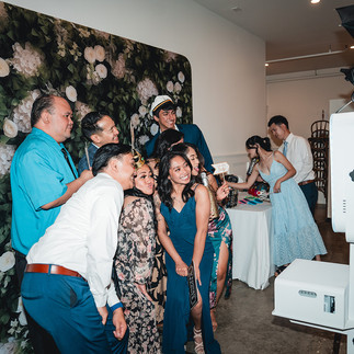 Wedding guests enjoy the photobooth at The Richland photo by Alvis Pham Photography, Orange County California Wedding Photographer