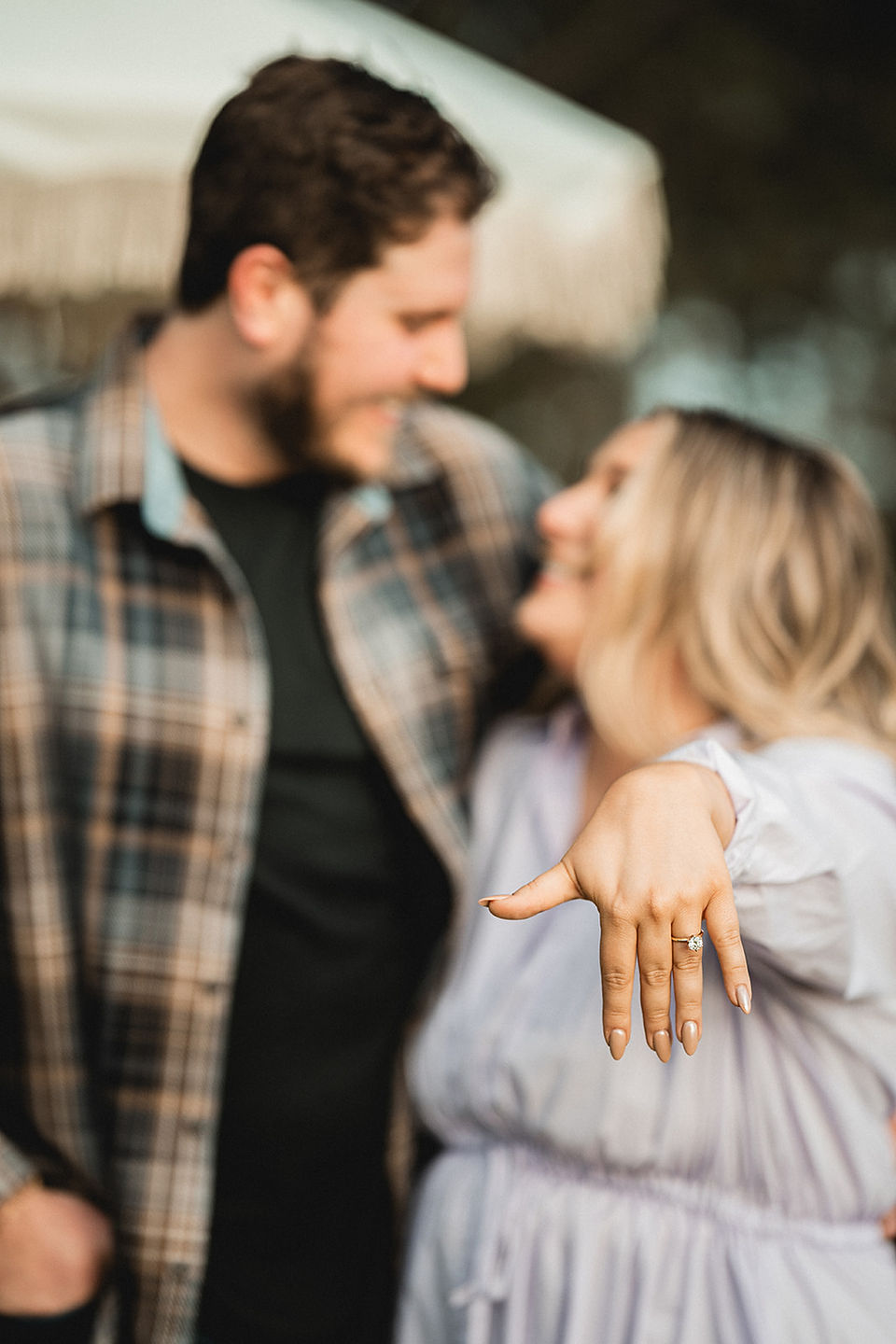 Surprise proposal photoshoot shot by Paper Birch Collective, Orange County wedding photographer, with The Charming Picnic