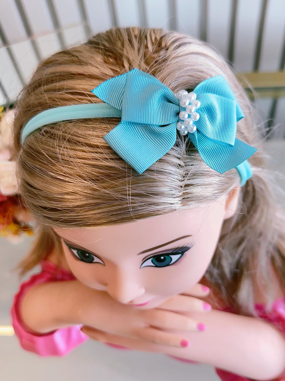 Miniatura: Faixinha de Cabelo Bebê Com Pérolas Fofura Várias Cores