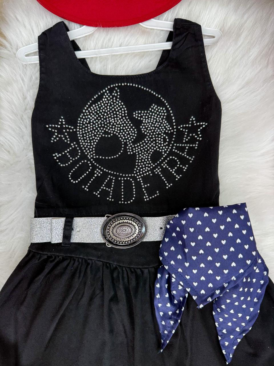 Miniatura: Vestido Blogueirinha Boiadeira do Sertão Preto