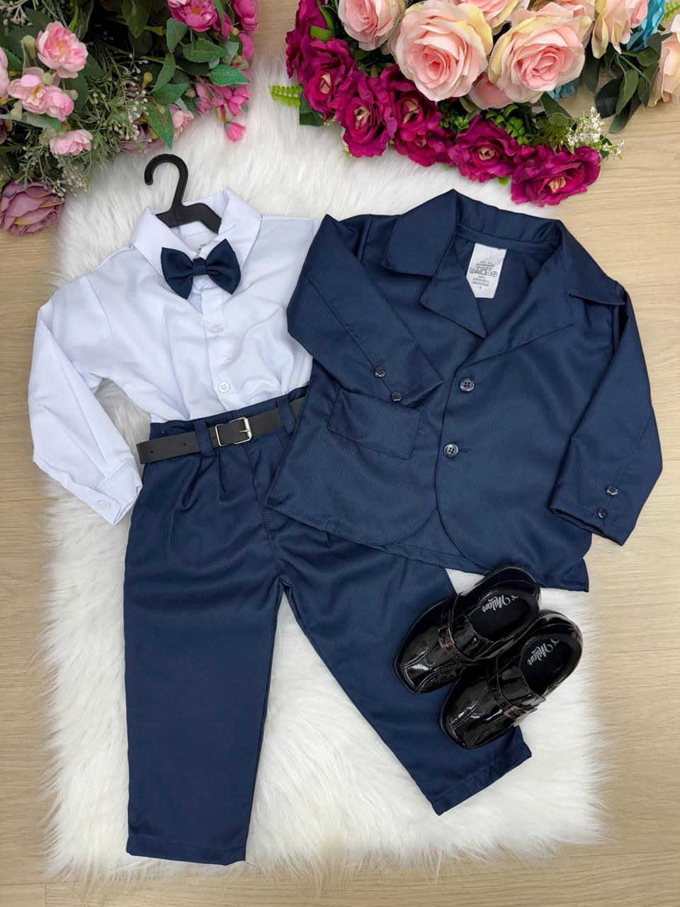 Miniatura: Conjunto Social Miss Cherry Jorge Terno Azul Marinho