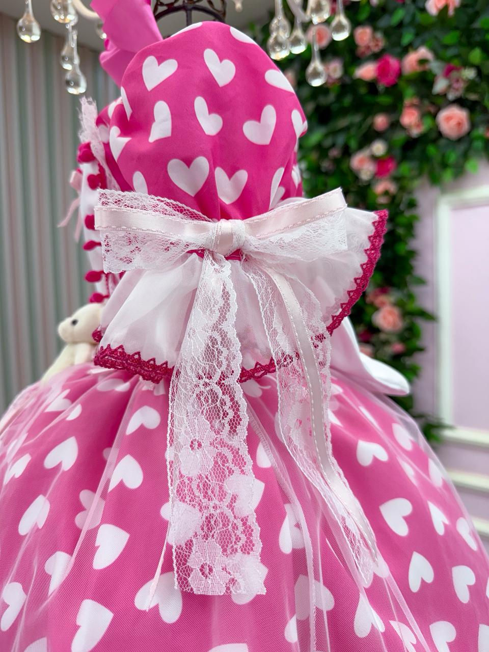 Miniatura: Vestido Marie Junino Luxo Ursinho do Sertão Pink