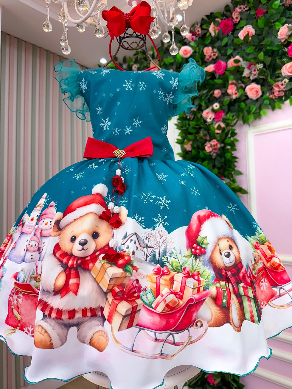 Miniatura: Vestido Marie Floco De Neve Verde - Natal