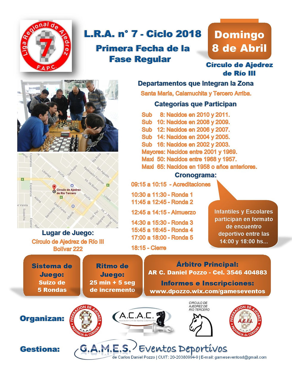 Liga Regional de Ajedrez n° 7 - Fecha 1