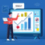 image of an man working on social media and its analytics and how it can be taken up.