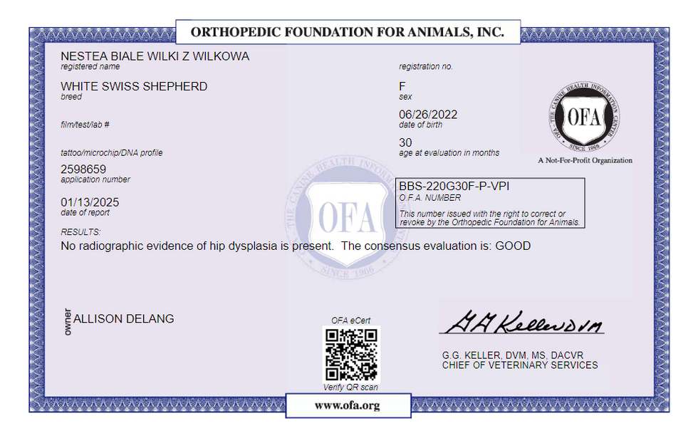 Nestea OFA Results - Hips