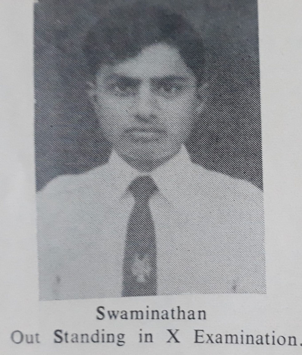 Krishna Swaminathan in Class X at Sainik School, Bijapur