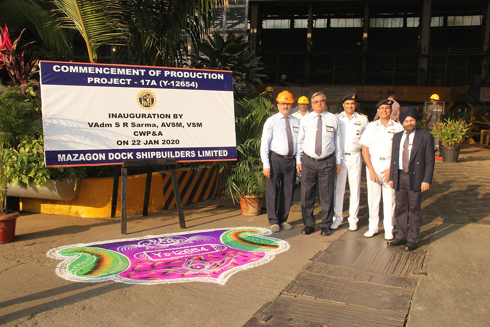 Commencement of the construction project of INS Mahendragiri. Credits: INS Mahendragiri
