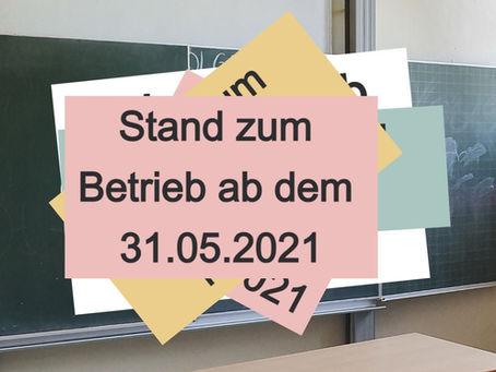 Neue Schulmail: Unterricht ab 31.05.2021