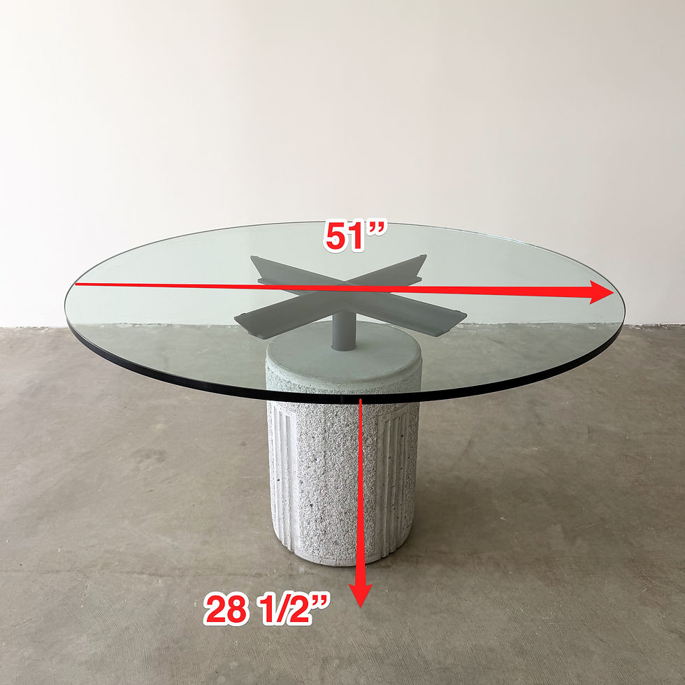 Thumbnail: Vintage Giovanni Offredi For Saporiti Italia Concrete and Glass Dining Table