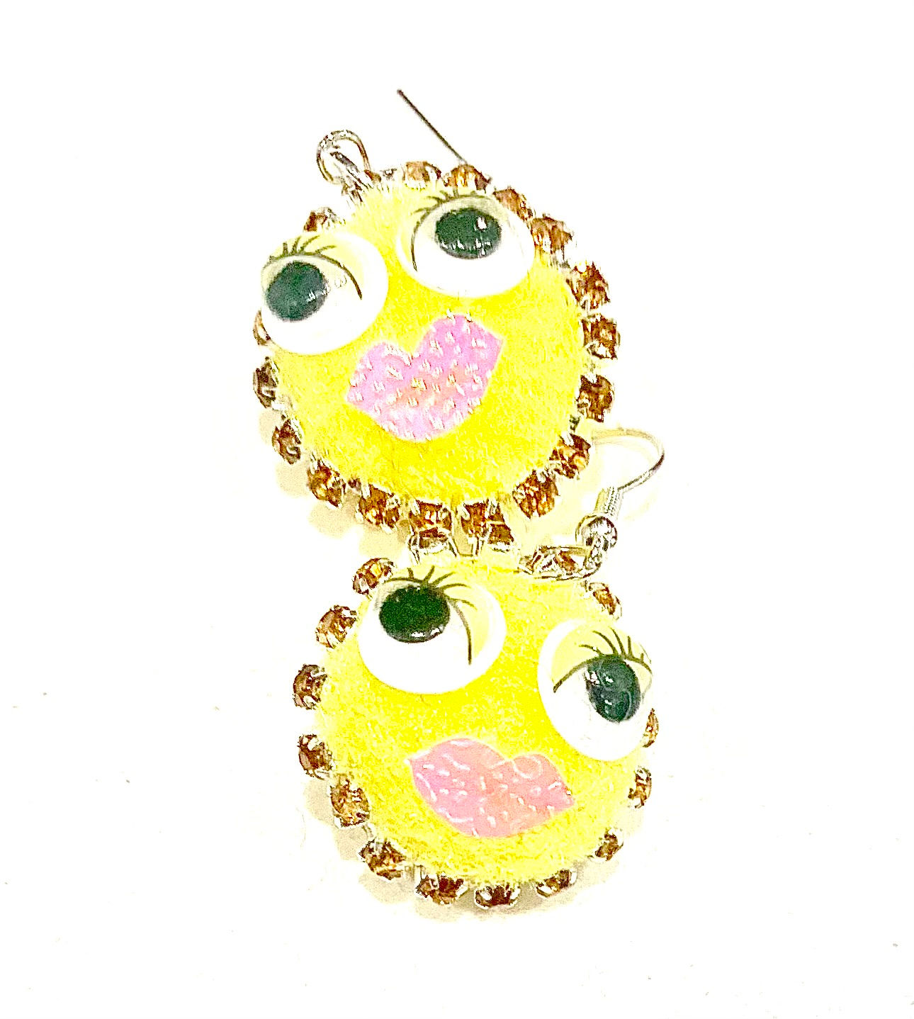 Large(ish) Pom Earrings in Yellow