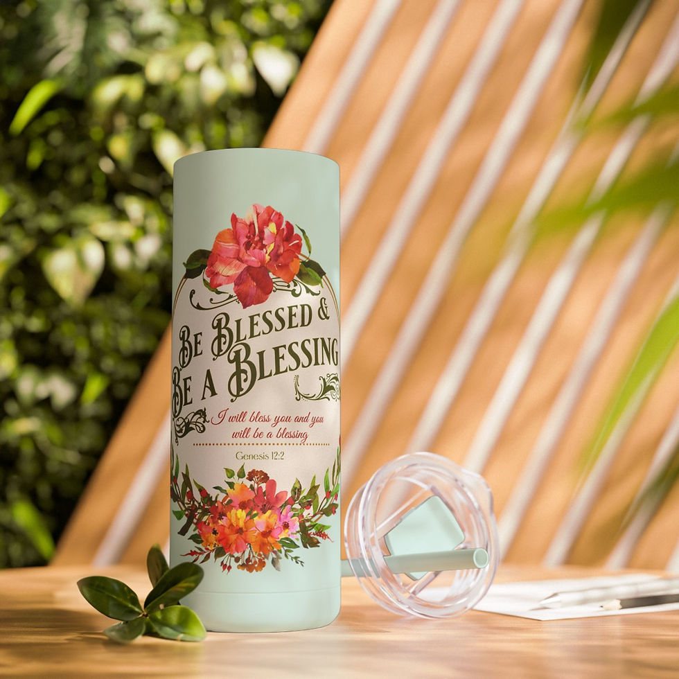 Thumbnail: Be Blessed and Be a Blessing Maars Maker Skinny Matte Tumbler, 20oz