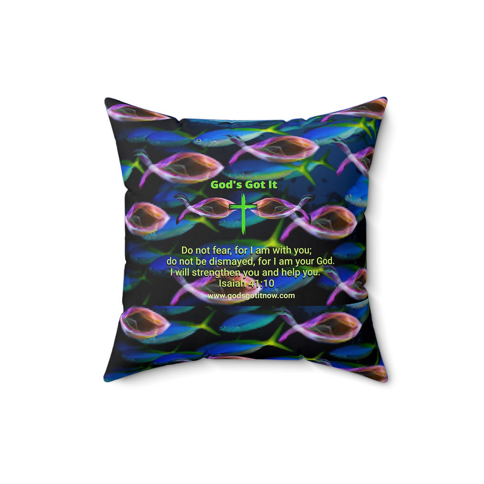 Thumbnail: God's Got It Now Cast Your Anxiety Decorative Pillow 1Peter 5:7 & Isaiah 41:10