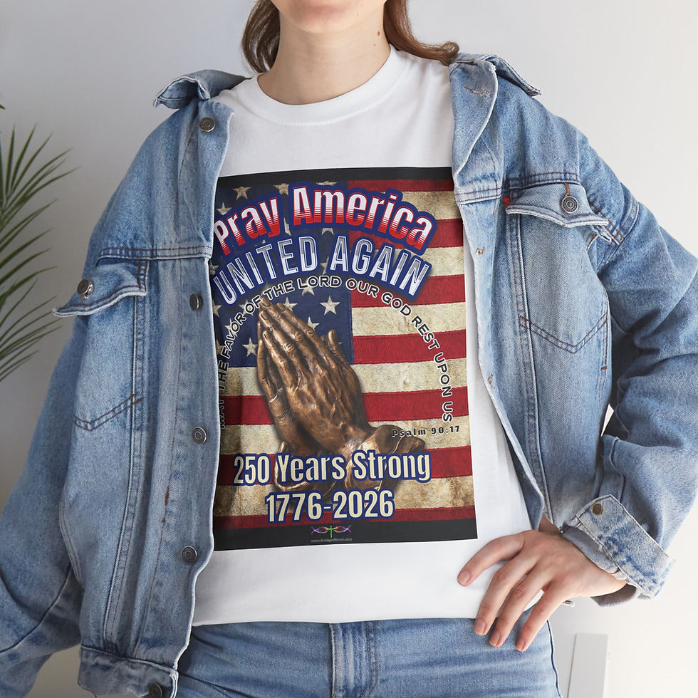 Thumbnail: Pray America UNITED Again T-Shirt  250 Years Strong 1776–2026 Bible Psalm 90:17