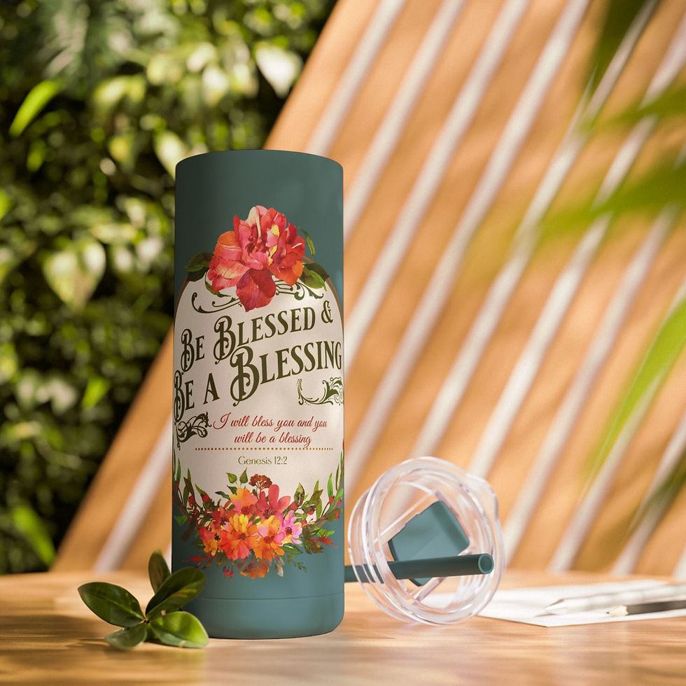 Thumbnail: Be Blessed and Be a Blessing Maars Maker Skinny Matte Tumbler, 20oz