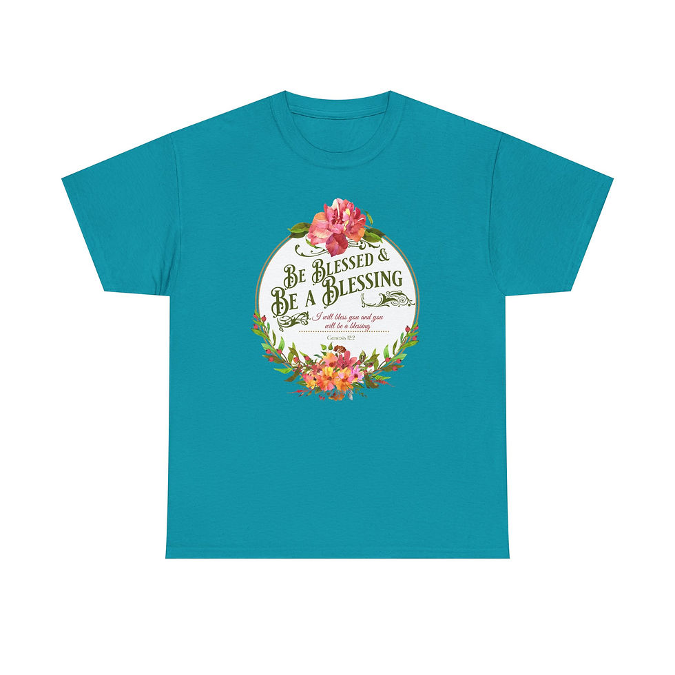 Thumbnail: Women's Lady's Be Blessed and Be a Blessing Heavy Cotton Tee