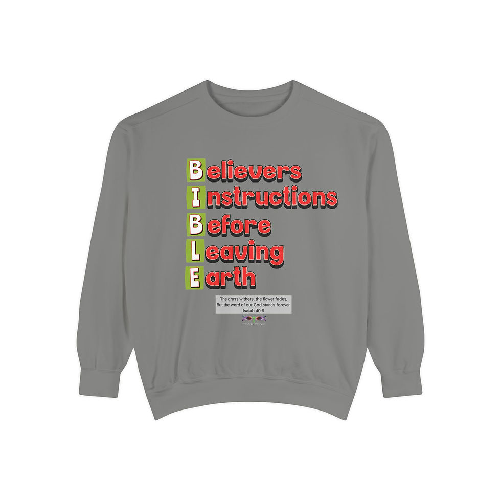 Thumbnail: Crewneck Sweatshirt BIBLE Believers Instruction Before Leaving Earth Isaiah 40:8