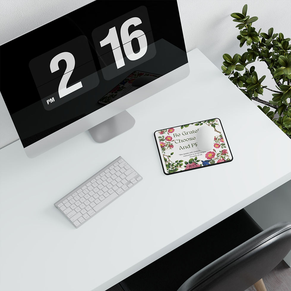 Thumbnail: Inspirational  Mouse Pad "Be Grateful, Choose Joy and Pray" Proverbs 31:26
